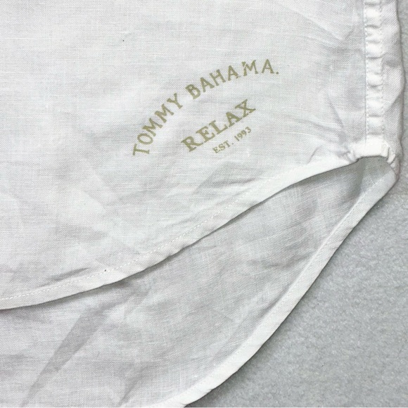 Tommy Bahama Linen Shirt Mens Large White Relax Button Up Long Sleeve Casual - Picture 5 of 8